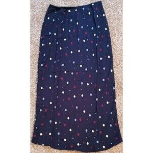 Eddie Bauer Women's Skirt: Dark Blue with Polka Dots. Size 6